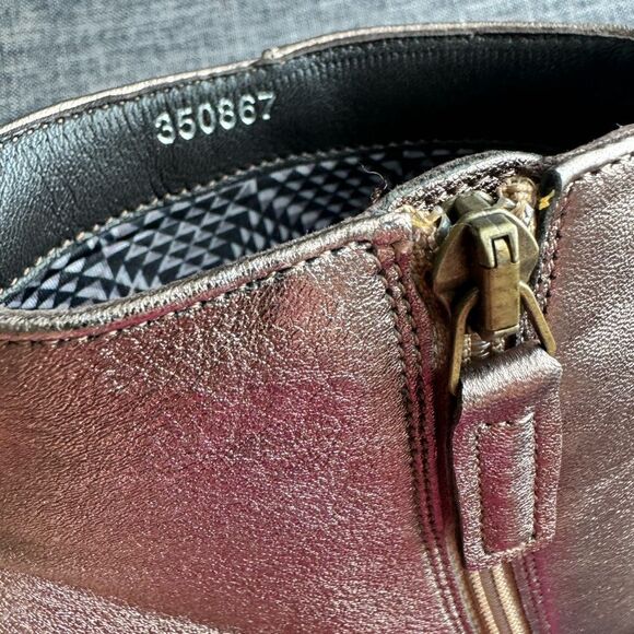 AQUATALIA Women’s Fuoco Weatherproof Leather Ankle Bootie Gold Size 37 - Picture 11 of 11